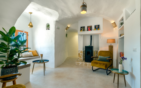 Living space by the cave bedrooms